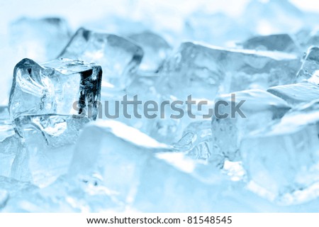 ice cubes very close up