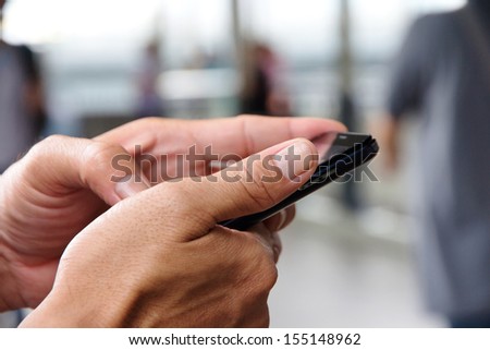 man checking his phone