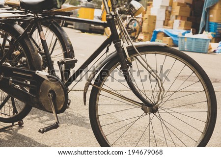 old bicycle in Japan, transportation around tsukiji market