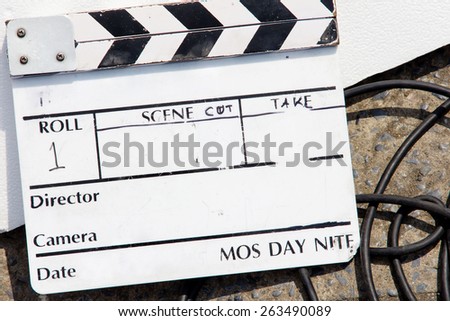Film Slate on set