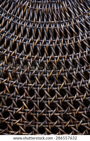 close up of rattan pattern background