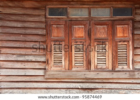 The form of a old window, traditional Thai house style