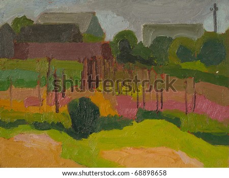 oil paintings, spring landscape