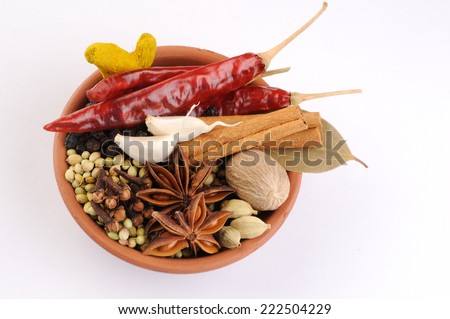 Colorful spices for garam masala indian,ingredients for garam masala , indian spice mix