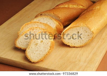 French bread ,French Bread isolated with Wood background