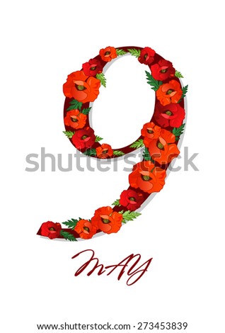 9 nine may star poppy flower, victory day