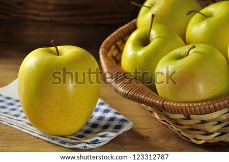 Golden delicious apple, typical of Trentino Alto Adige, Italy