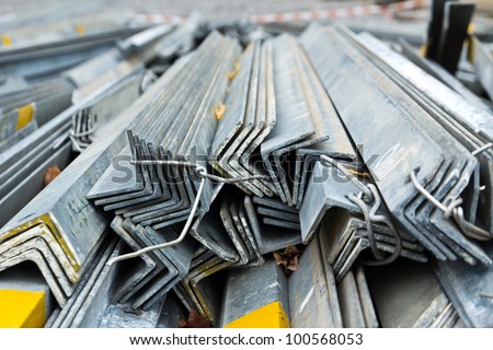 Group of metal beams in workplace, shallow DOF