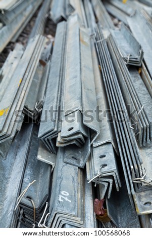 Group of metal beams in workplace,shallow DOF