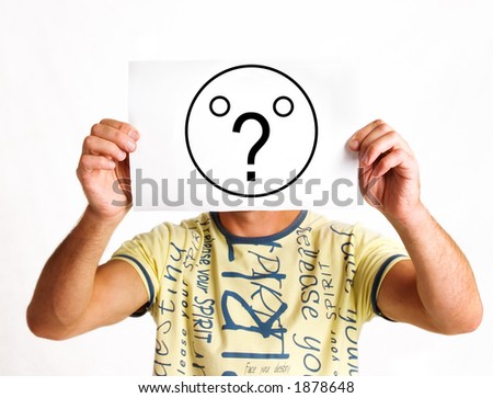 question mark face. stock photo : face as question