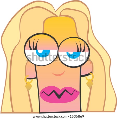 Ugly Blond Woman Stock Vector Illustration 1535869 : Shutterstock