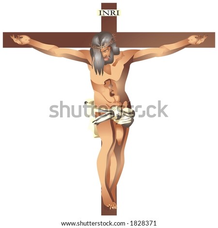 stock vector : jesus christ in the cross. Save to a lightbox ▼