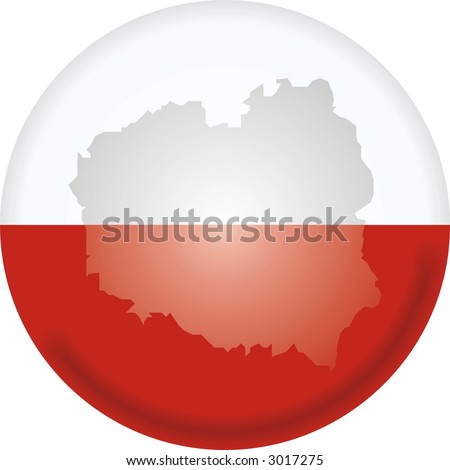 stock vector : poland: map + flag