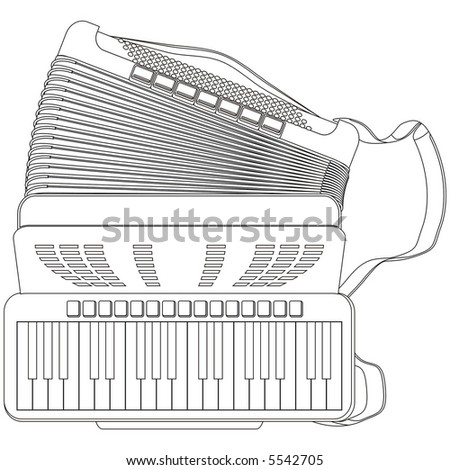 Art Line Illustration Of An Accordion - 5542705 : Shutterstock