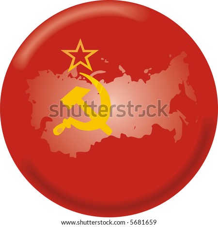 map of ussr. with map and flag of ussr