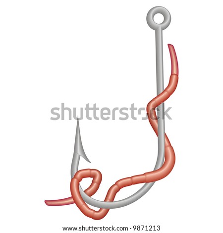 stock vector : art illustration of a fish hook