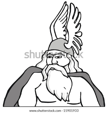 stock vector art illustration odin the viking god
