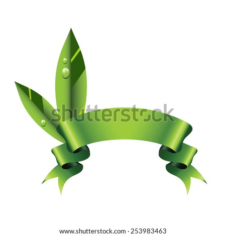 abstract eco design with ribbon isolated on white