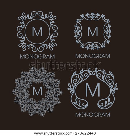 Vector set of outline emblems and badges abstract hipster logo templates Vintage design Vector set of outline emblems and badges abstract hipster logo templates Vintage design
