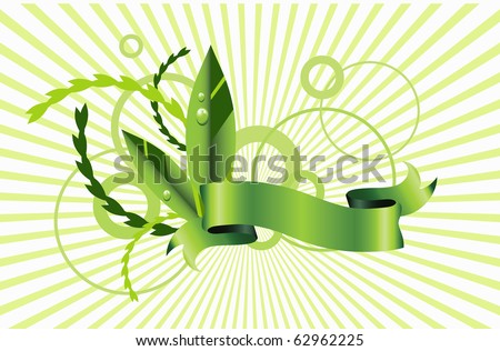 green eco design on abstract background with circles