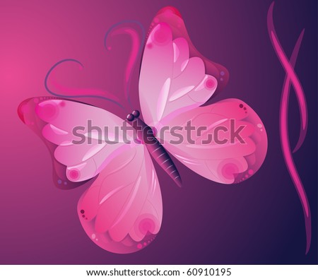 Butterfly On A Purple Background Stock Photo   Shutterstock