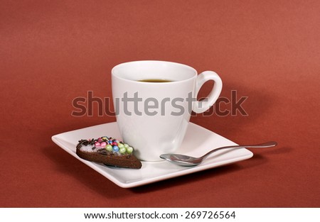 cup of coffee and gingerbread cookies