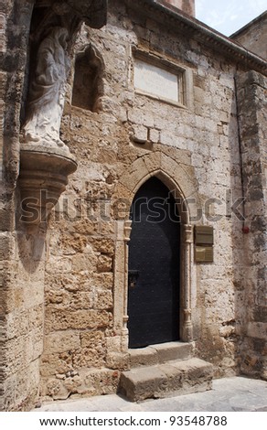 gateway to medieval house in Rhodes, Greece
