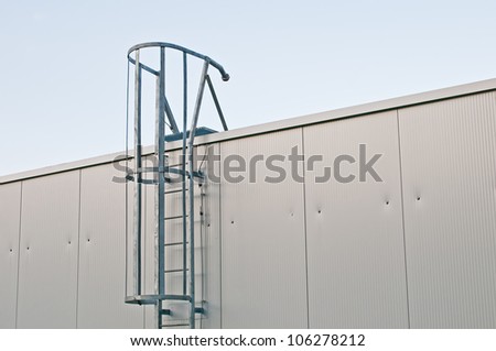 Metal Ladder on industrial roof