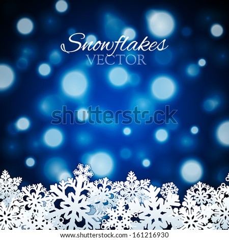 Snowflakes background with abstract falling snow Snowflakes background with abstract falling snow