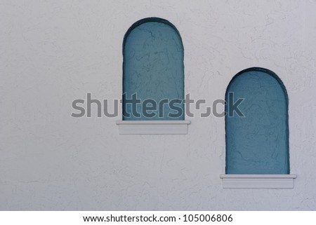 Blue oval Spanish windows interior wall decoration