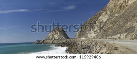 Twisty California Pacific Coast Highway One at Point Mugu  in Ventura County