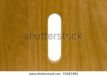 Hole in Wood Bord; board is isolated, clipping path included