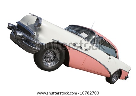 stock photo American vintage car at car show isolated clipping path