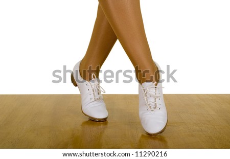 Movements Of Tap-Top/Clog Dance ; close up, on white