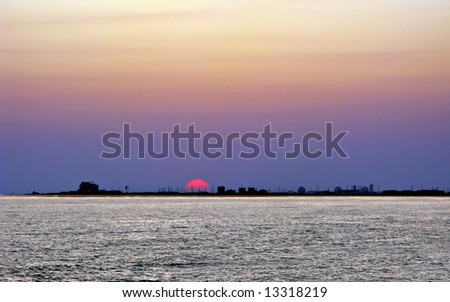 California Sunset above Pacific Ocean Coast, Ventura County