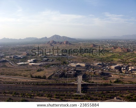 Bird Eye View of Phoenix Highways and Mountains,  Arizona