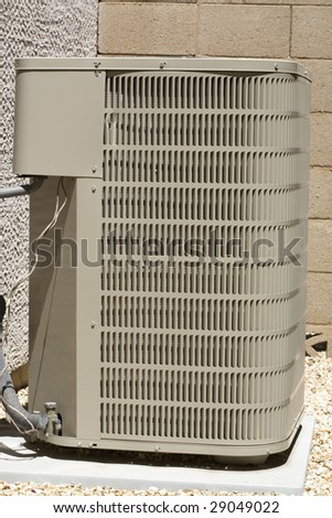 Residential Air Conditioner Compressor Unit Close Up