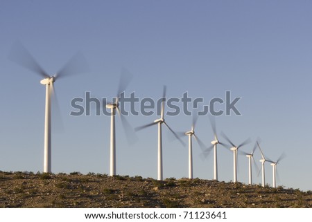 Rotating Propellers of Wind Turbines, Palm Springs,  CA