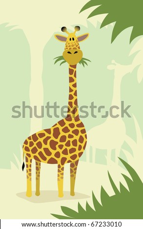 jungle trees cartoon. stock vector : A cute, cartoon