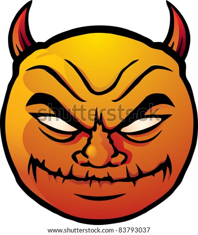 Evil Cartoon Characters on Cartoon Illustration Of A Devilish  Evil Smiley Face    83793037