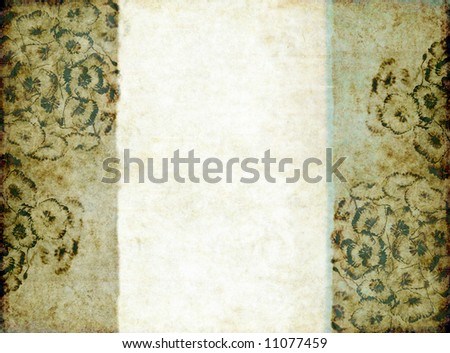 green and white background image with floral elements and plenty of space for text