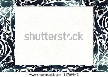 lovely blue and white background image with ornamental elements and plenty of space for text