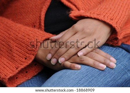 feminine hands in repose