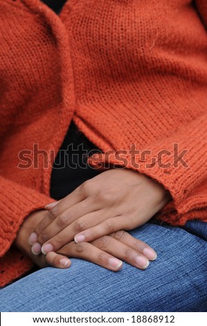 feminine hands in repose