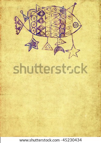 lovely background image with traditional fish illustration