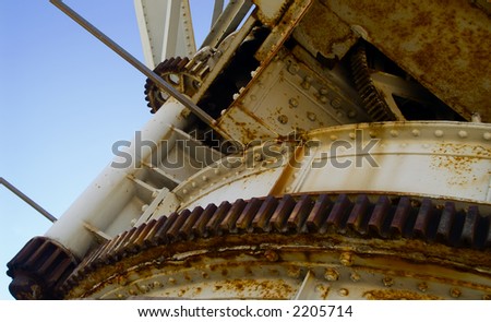 Old gears of a crane