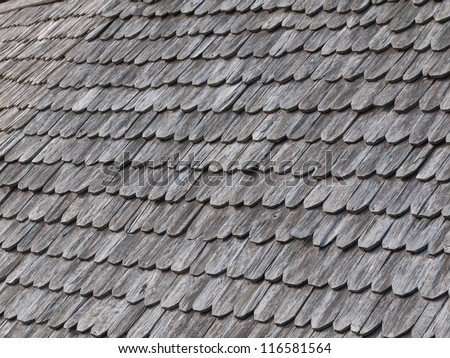 Old wooden roof tiles from north of Thailand