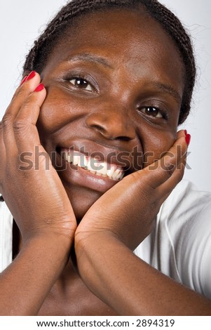 Young african woman, Zimbabwe, no makeup, smiling