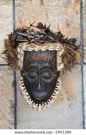 Handmade antique african mask, Ndebele tribe, Bulawayo, Zimbabwe