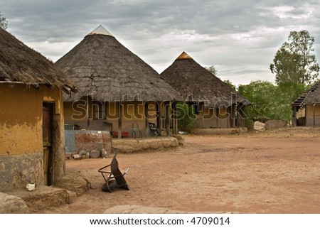 Poverty face of a real African village, Kalahari area, no what is presented in the tourist tours